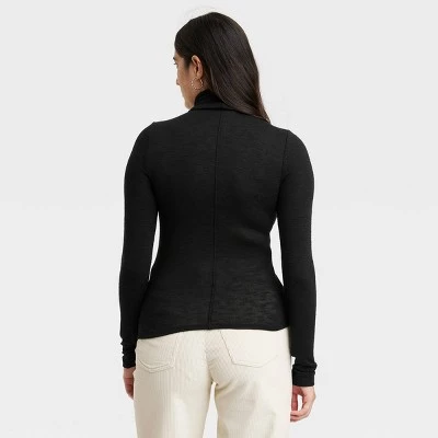 Women's Long Sleeve Mock Turtleneck T-Shirt - Universal Thread™ Black 3 Women's Long Sleeve Mock Turtleneck T-Shirt - Universal Thread™ Black
