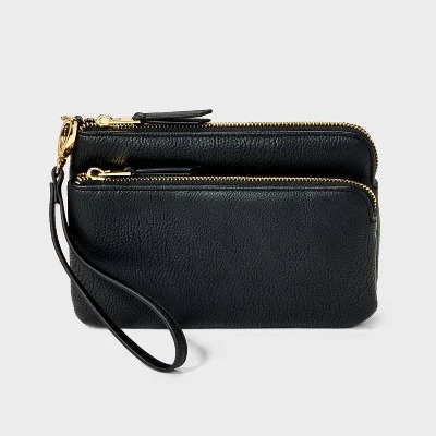 Double Zip Pouch Wristlet - Universal Thread™ Black 6 Double Zip Pouch Wristlet - Universal Thread™ Black - Image 4