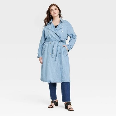 Women's Denim Trench Coat - Universal Thread™ Light Wash 10 Women's Denim Trench Coat - Universal Thread™ Light Wash - Image 8