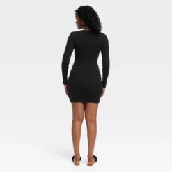 Women's Mini Rib-Knit Bodycon Dress - Universal Thread™ Black