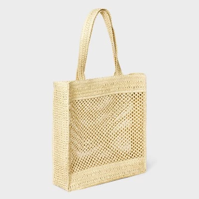 Crochet Tote Handbag - Universal Thread™ Beige 4 Crochet Tote Handbag - Universal Thread™ Beige - Image 2