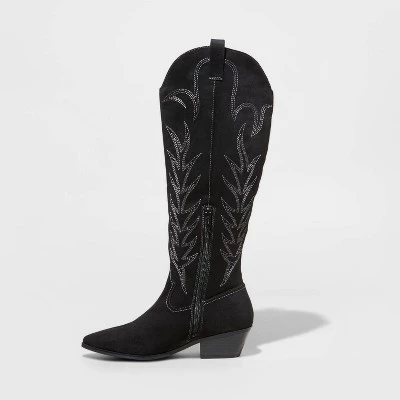 Women's Sommer Stitch Western Boots - Universal Thread™ Black 3 Women's Sommer Stitch Western Boots - Universal Thread™ Black