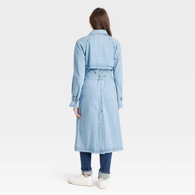 Women's Denim Trench Coat - Universal Thread™ Light Wash 3 Women's Denim Trench Coat - Universal Thread™ Light Wash
