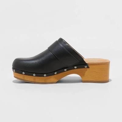 Women's Faye Clog Heels - Universal Thread™ Black 3 Women's Faye Clog Heels - Universal Thread™ Black