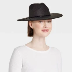 Felt Wide Brim Fedora Hat - Universal Thread™ Oatmeal