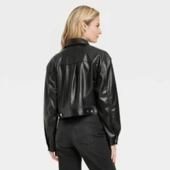 Women's Faux Leather Moto Jacket - Universal Thread™ Black