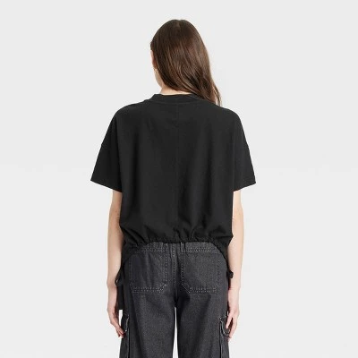 Women's Short Sleeve Side Ruched T-Shirt - Universal Thread™ Pink 3 Women's Short Sleeve Side Ruched T-Shirt - Universal Thread™ Pink