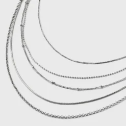 Multi-Strand 5 Row Dainty Chain Necklace - Universal Thread™ Silver -Deals The Aurielle Store GUEST 409c191e f783 42f9 b7c0 a08c82549d4c