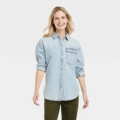 Women's Oversized Denim Boyfriend Shirt - Universal Thread™ Light Wash -Deals The Aurielle Store GUEST 4124fc0b f913 48b2 a175 68819bbaeaf4 2
