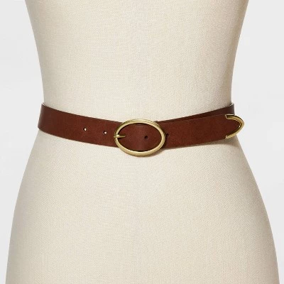 Women's Oval Center Bar Belt - Universal Thread™ Cognac 2 Women's Oval Center Bar Belt - Universal Thread™ Cognac