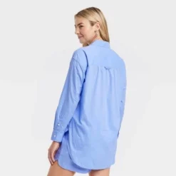 Women's Tunic Long Sleeve Collared Button-Down Shirt - Universal Thread™ White