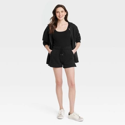 Women's Mid-Rise Fleece Shorts - Universal Thread™ Blue 4 Women's Mid-Rise Fleece Shorts - Universal Thread™ Blue - Image 2