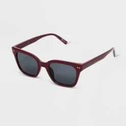 Women's Shiny Plastic Square Sunglasses - Universal Thread™ Red