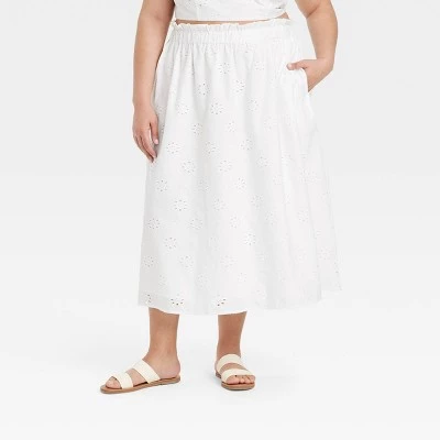 Women's Eyelet Maxi Skirt - Universal Thread™ White 14 Women's Eyelet Maxi Skirt - Universal Thread™ White - Image 12