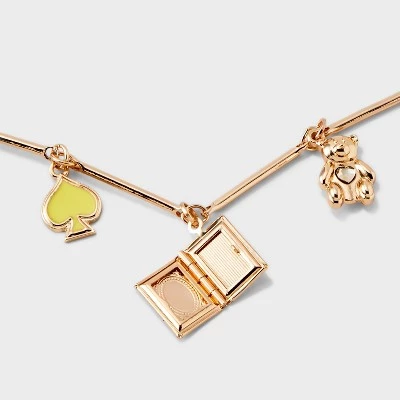 Garden Party Charm Cluster 16 Inch Necklace - Universal Thread™ Gold 5 Garden Party Charm Cluster 16 Inch Necklace - Universal Thread™ Gold - Image 3