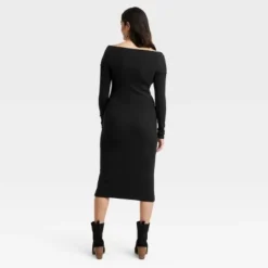 Women's Long Sleeve Midi Bodycon Dress - Universal Thread™ Brown