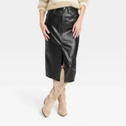 Women's Super-High Rise Faux Leather Midi Skirt - Universal Thread™ Black -Deals The Aurielle Store GUEST 50803c6c e907 41f7 a0e4 0cd7652625f7 1