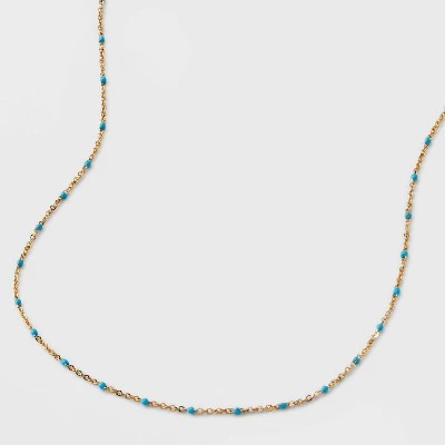 Turquioise Epoxy Beaded Necklace - Universal Thread™ Gold 5 Turquioise Epoxy Beaded Necklace - Universal Thread™ Gold - Image 3