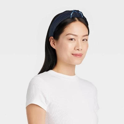 Denim Top Knot Headband - Universal Thread™ Black Denim 3 Denim Top Knot Headband - Universal Thread™ Black Denim