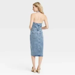 Women's Denim Midi Dress - Universal Thread™ Medium Wash