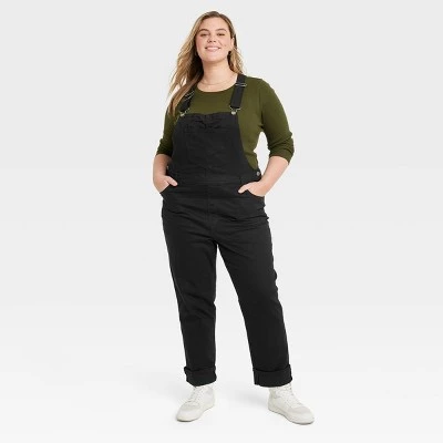 Women's 90's Slim Denim Overalls - Universal Thread™ Black 15 Women's 90's Slim Denim Overalls - Universal Thread™ Black - Image 13