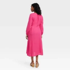 Women's Balloon Long Sleeve Midi A-Line Dress - Universal Thread™ White