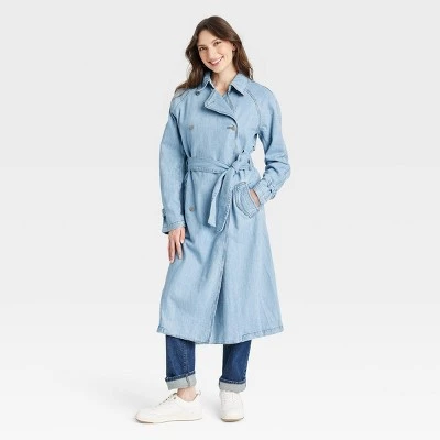 Women's Denim Trench Coat - Universal Thread™ Light Wash 5 Women's Denim Trench Coat - Universal Thread™ Light Wash - Image 3