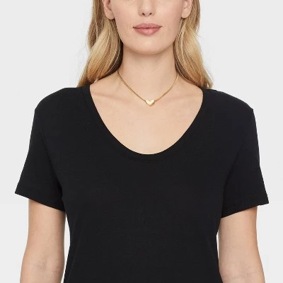 Herringbone Heart Charm Chain Necklace - Universal Thread™ Gold 3 Herringbone Heart Charm Chain Necklace - Universal Thread™ Gold