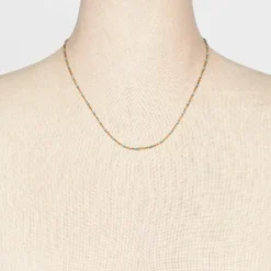 Turquioise Epoxy Beaded Necklace - Universal Thread™ Gold