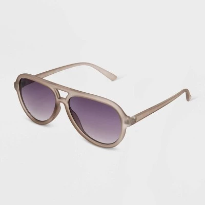 Women's Matte Plastic Aviator Sunglasses with Gradient Lenses - Universal Thread™ Dark Taupe 3 Women's Matte Plastic Aviator Sunglasses with Gradient Lenses - Universal Thread™ Dark Taupe