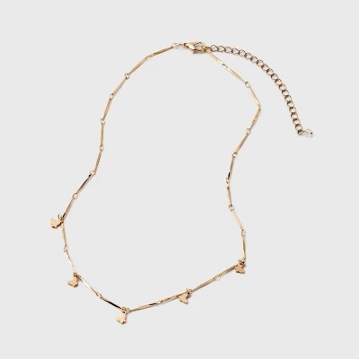 Bar Link Butterfly Charm Station Necklace - Universal Thread™ Gold 4 Bar Link Butterfly Charm Station Necklace - Universal Thread™ Gold - Image 2