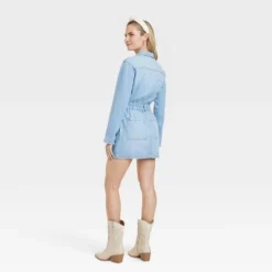 Women's Long Sleeve Denim Shirtdress - Universal Thread™ Light Wash