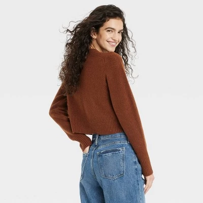 Women's Crew Neck Cashmere-Like Pullover Sweater - Universal Thread™ Brown 3 Women's Crew Neck Cashmere-Like Pullover Sweater - Universal Thread™ Brown