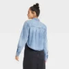 Women's Long Sleeve Collared Cropped Button-Down Shirt - Universal Thread™ Indigo 1 Women's Long Sleeve Collared Cropped Button-Down Shirt - Universal Thread™ Indigo -Deals The Aurielle Store GUEST 8f213a90 5e0d 42e4 835a ace80284873e