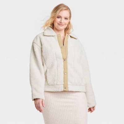 Women's Utility Faux Fur Jacket - Universal Thread™ White 13 Women's Utility Faux Fur Jacket - Universal Thread™ White - Image 11