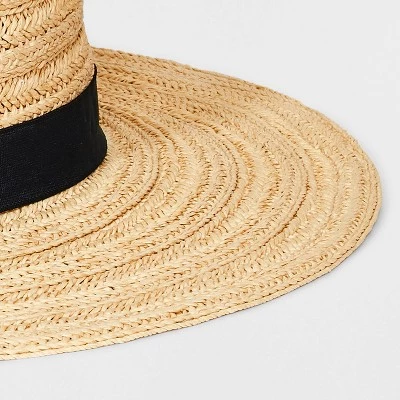 Straw Boater Hat - Universal Thread™ Natural/black 5 Straw Boater Hat - Universal Thread™ Natural/black - Image 3