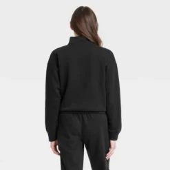 Women's Quarter Zip Pullover - Universal Thread™ Black