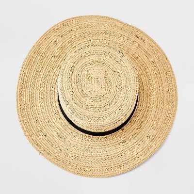 Straw Boater Hat - Universal Thread™ Natural/black 4 Straw Boater Hat - Universal Thread™ Natural/black - Image 2