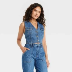 Women's Denim Vest - Universal Thread™ Blue Denim -Deals The Aurielle Store GUEST ad53d827 1e93 4126 afba 5dc7f489a51b