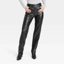 Women's High-Rise Faux Leather 90's Straight Jeans - Universal Thread™ Black -Deals The Aurielle Store GUEST ae901ceb 532f 4eee be13 50c9f5cee4cf 27