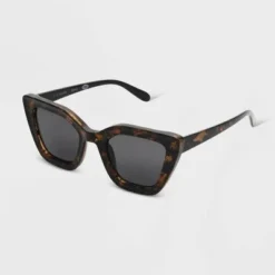 Women's Shiny Plastic/Metal Cateye Sunglasses - Universal Thread™ Brown/Tortoise Print