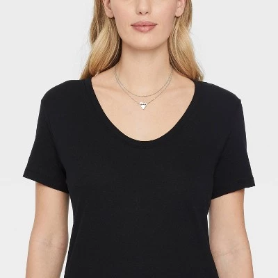 Heart Medallion 15.5 Inch Multi-Strand Necklace - Universal Thread™ Silver 3 Heart Medallion 15.5 Inch Multi-Strand Necklace - Universal Thread™ Silver