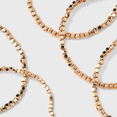 Beaded Stretch Bracelet Set 5pc - Universal Thread™ Silver 5 Beaded Stretch Bracelet Set 5pc - Universal Thread™ Silver - Image 3