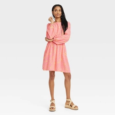 Women's Balloon Long Sleeve Mini A-Line Dress - Universal Thread™ Black Floral 4 Women's Balloon Long Sleeve Mini A-Line Dress - Universal Thread™ Black Floral - Image 2