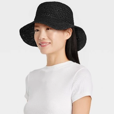 Crochet Bucket Hat - Universal Thread™ Black 3 Crochet Bucket Hat - Universal Thread™ Black