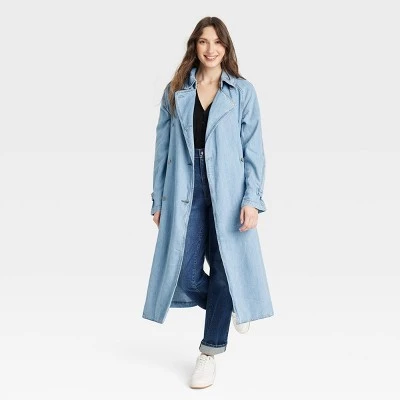 Women's Denim Trench Coat - Universal Thread™ Light Wash 4 Women's Denim Trench Coat - Universal Thread™ Light Wash - Image 2