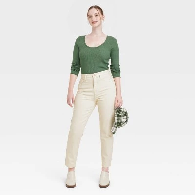 Women's High-Rise 90's Slim Straight Jeans - Universal Thread™ White 7 Women's High-Rise 90's Slim Straight Jeans - Universal Thread™ White - Image 5