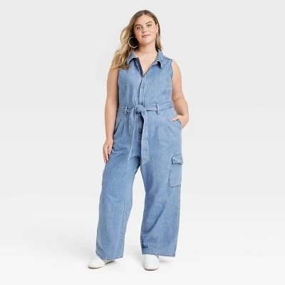 Women's Denim Cargo Jumpsuit - Universal Thread™ Medium Wash 16 Women's Denim Cargo Jumpsuit - Universal Thread™ Medium Wash - Image 14
