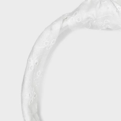 Eyelet Top Knot Headband - Universal Thread™ White 4 Eyelet Top Knot Headband - Universal Thread™ White - Image 2