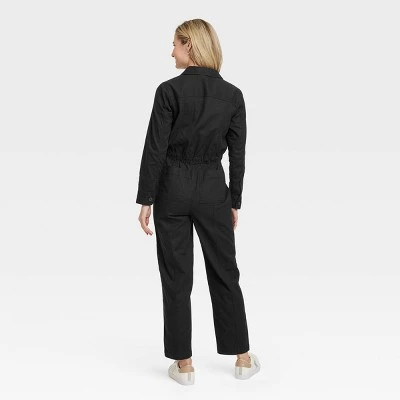 Women's Button-Front Coveralls - Universal Thread™ Black 3 Women's Button-Front Coveralls - Universal Thread™ Black